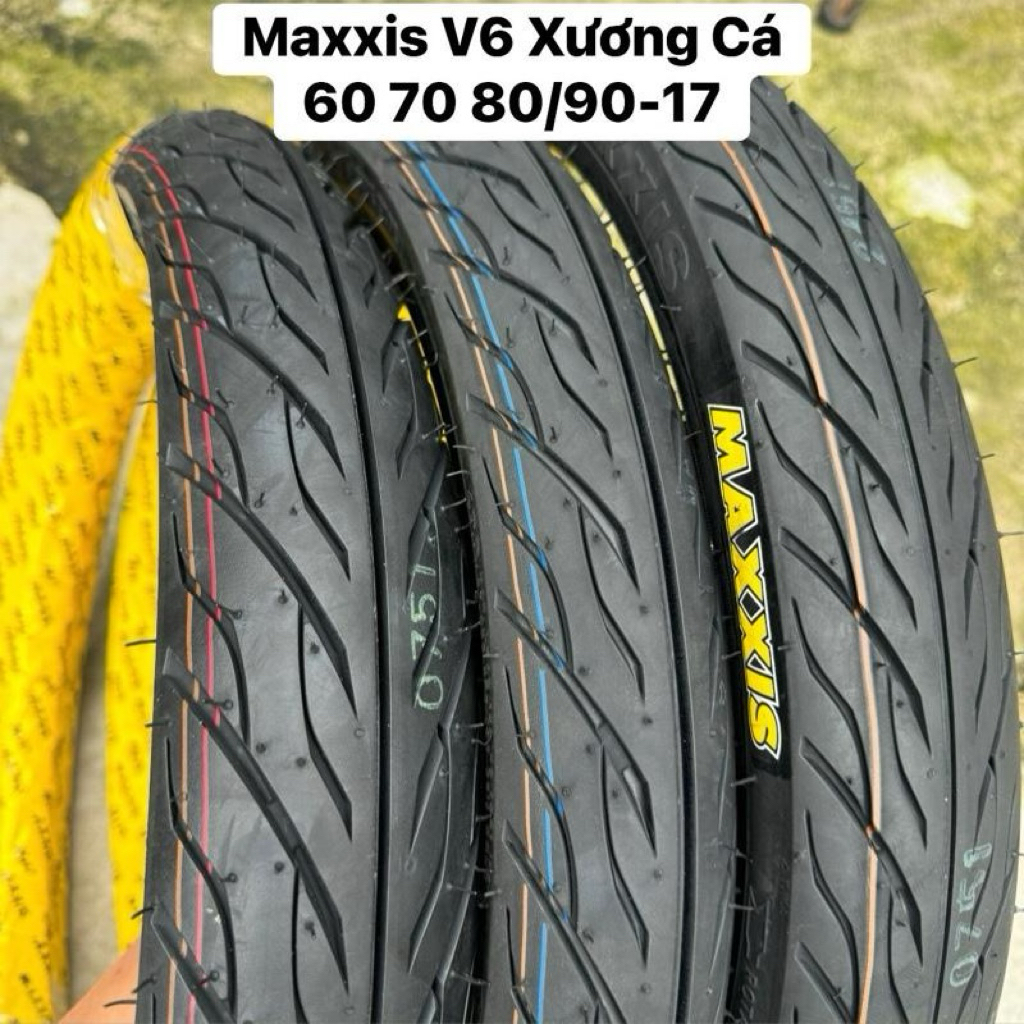Vỏ xe Maxxis V6 DÙNG RUỘT gai xương cá lốp dành cho xe số hàng chính hãng