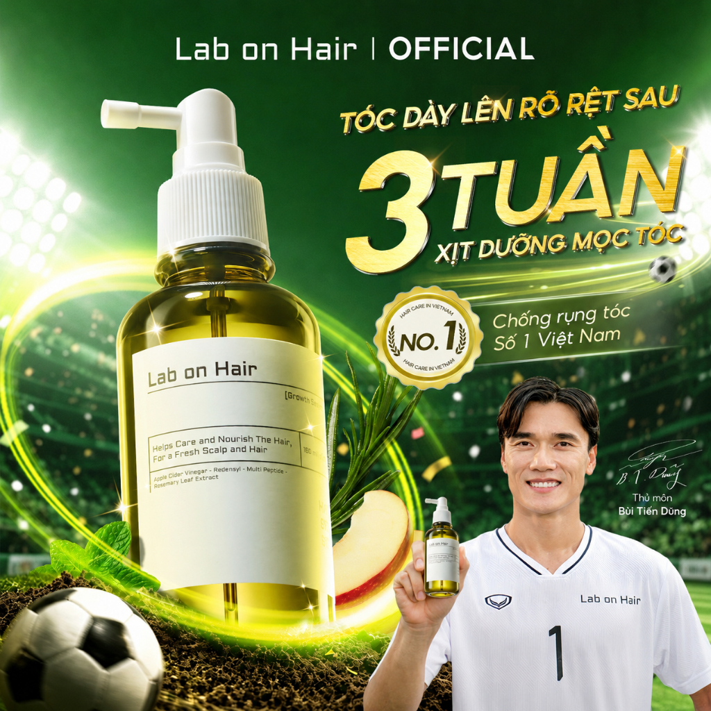 Xịt mọc tóc Lab on Hair 160ml xịt dưỡng tóc với giấm táo Kích thích mọc tóc Rụng Tóc