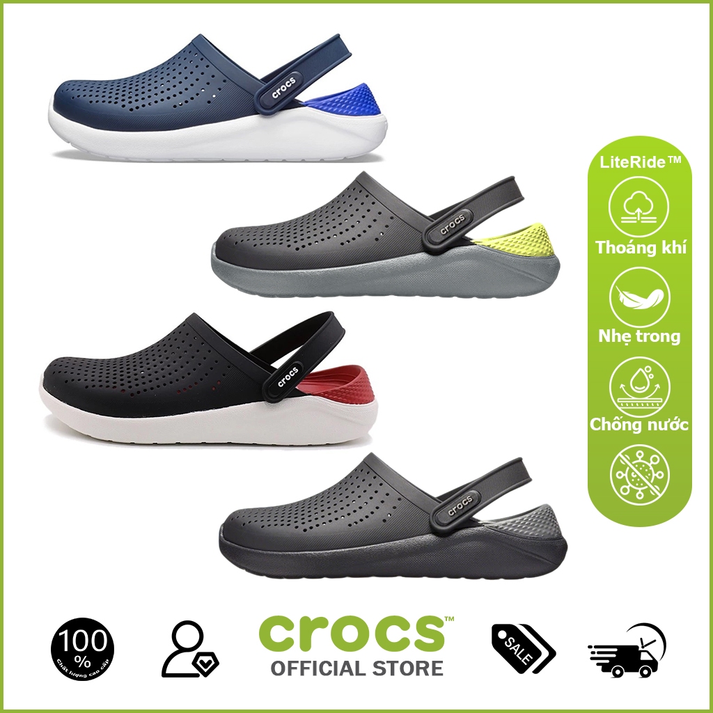 CROCS Dép LiteRide Clog nam nữ công nghệ LiteRide nhiều lựa chọn màu, thiết kế nhiều lỗ thoáng khí