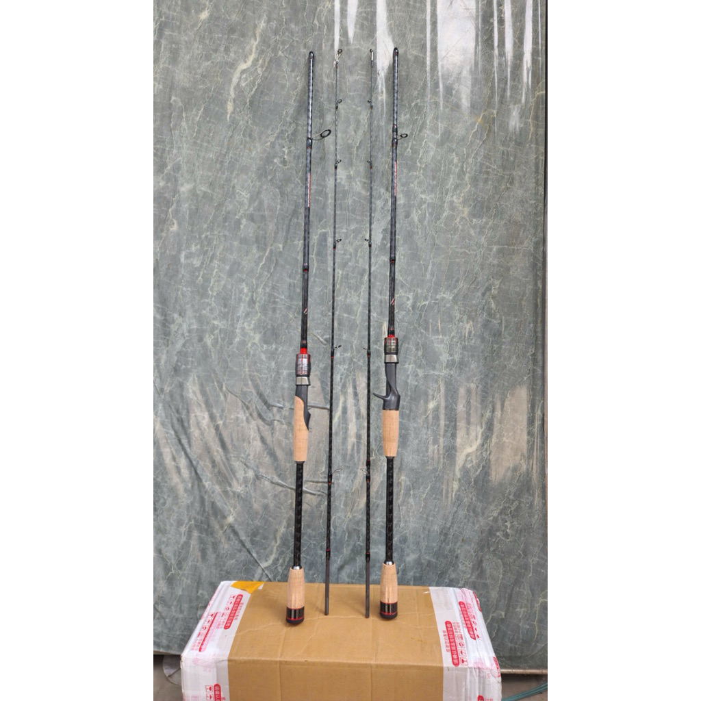 Cần Câu Lure Carbon Hi Power - Thế Hệ II - Slidebar đầu bu chống xoắn - Xoắn X Toàn Thân - 1m8-2m1-2