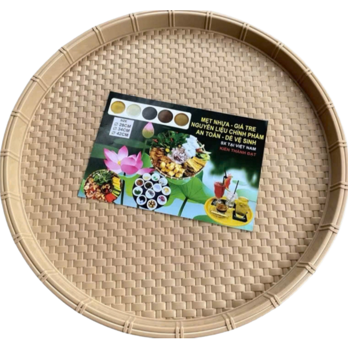 ( Màu Nâu ) Mẹt Nhựa Giả Tre Đựng Bún Đậu-Mẹt Nhự Đựng Đồ Ăn-Mẹt Nhựa Bún Đậu