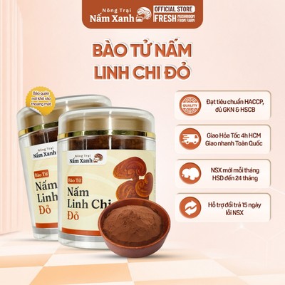 100gr Bào Tử Nấm Linh Chi Đỏ Tốt Cho Sức Khỏe Toàn Diện - Nông Trại Nấm Xanh