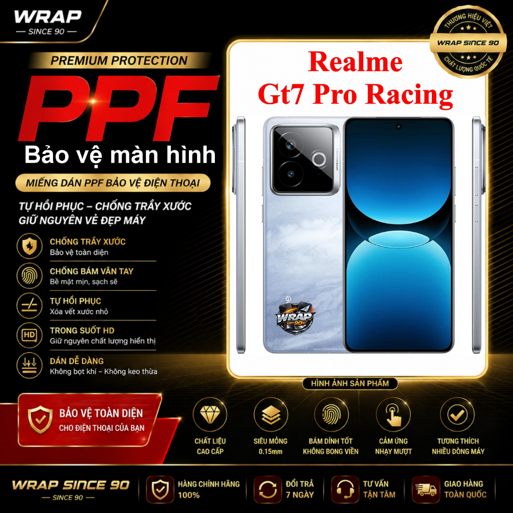 Miếng dán PPF bảo vệ màn hình điện thoại Realme GT7 Pro Racing