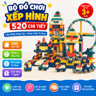 Bộ đồ chơi xếp hình 520 chi tiết nhựa abs cho bé phát triển tư duy sáng tạo