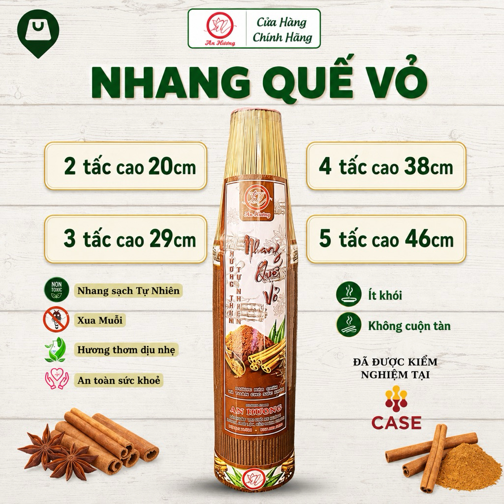 Nhang Quế Vỏ An Khang Hương Thơm Dịu Nhẹ Dễ Chịu
