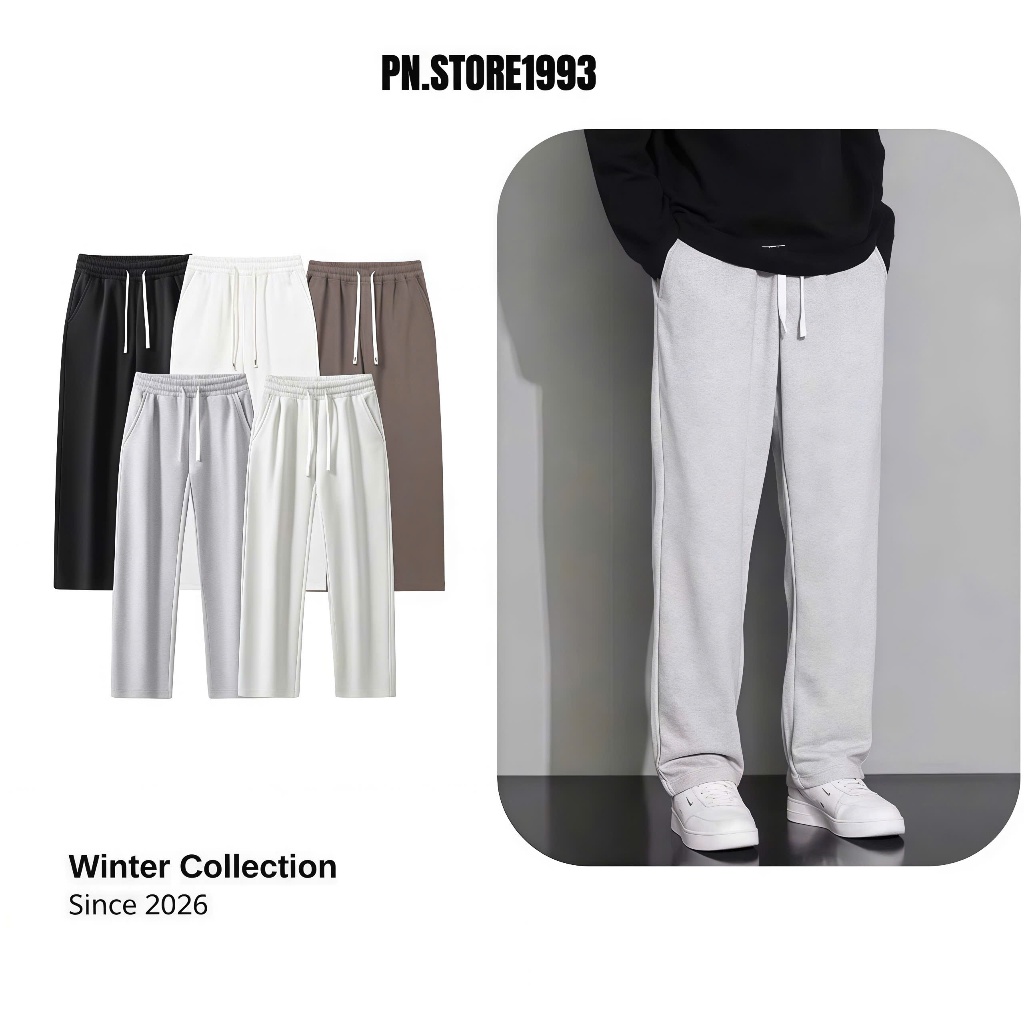 Quần Nỉ 2 Da Ống Suông PN.Store1993 N2-B1 Nam, Vải Dày Mịn, Phong Cách Menswear