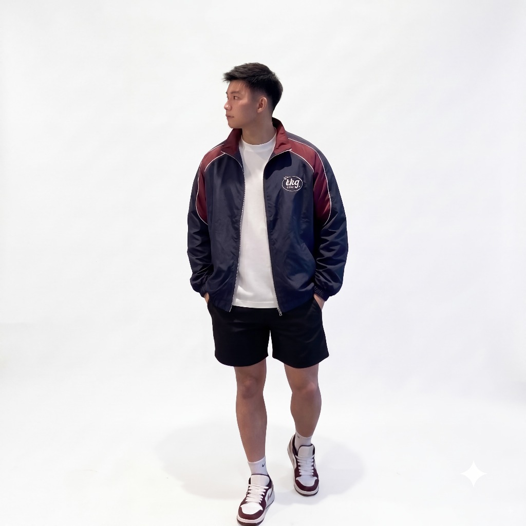 Áo Khoác Dù Nam Nữ Form Unisex Phối Sọc Vai Logo Thêu EKG - BAZI CLOTHER