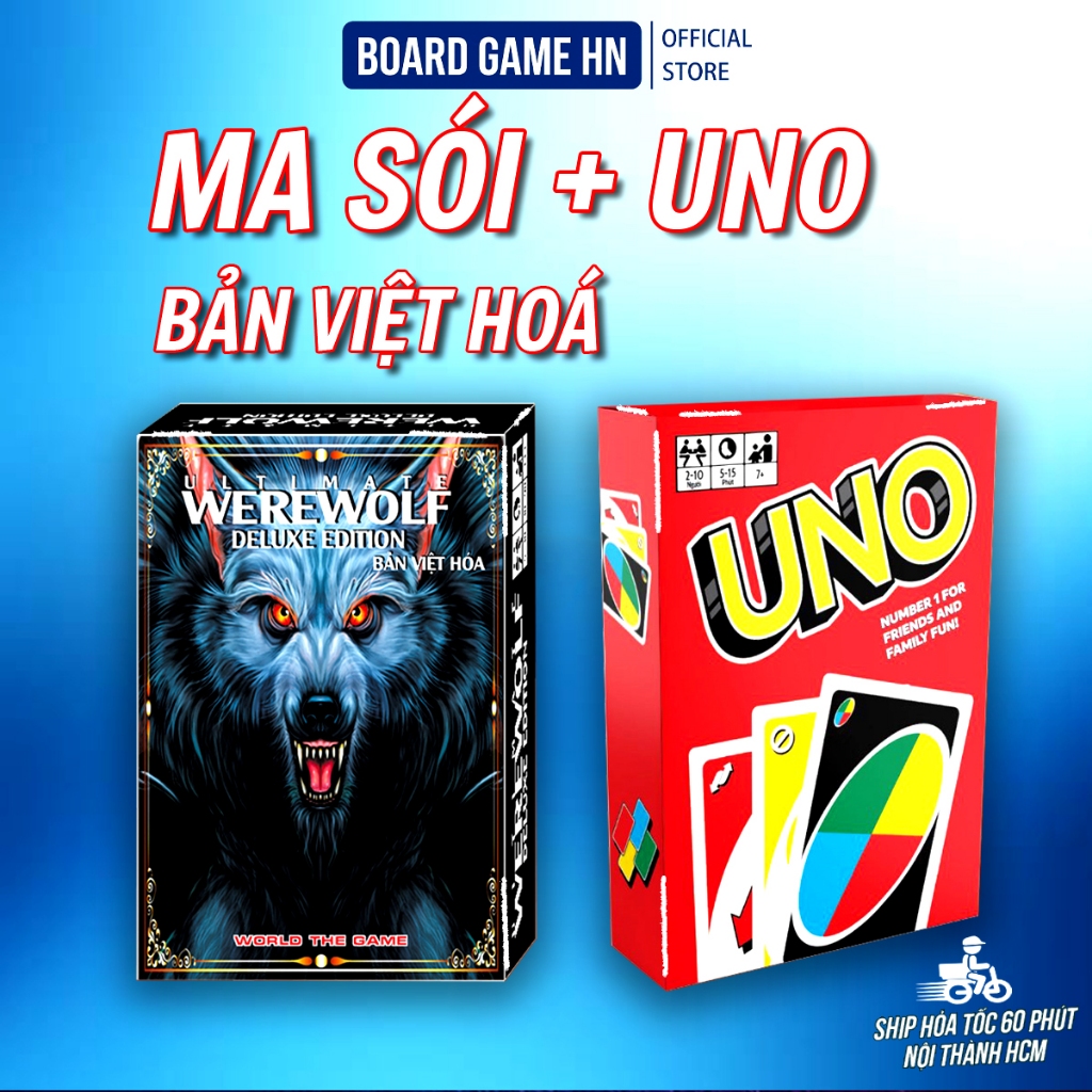 Combo Ma sói + UNO tiện lợi vui vẻ cho gia đình và bạn bè