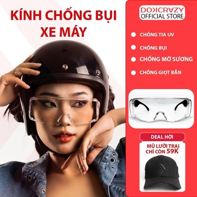 Kính chống bụi đi đường DOKCRAZY FOGLY cản gió, cho người đi xe đạp, xe máy, chống tiaUV400, chống mờ hơi,unisex, bảo hộ