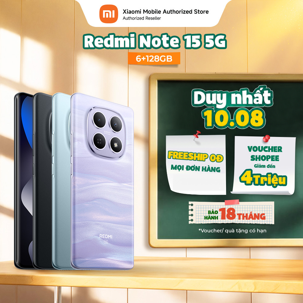 [Livestream] Điện thoại Redmi Note 15 5G (6+128GB) | Màn hình 6,77" FHD+|Snapdragon® 6 Gen 3 |Camera 108MP