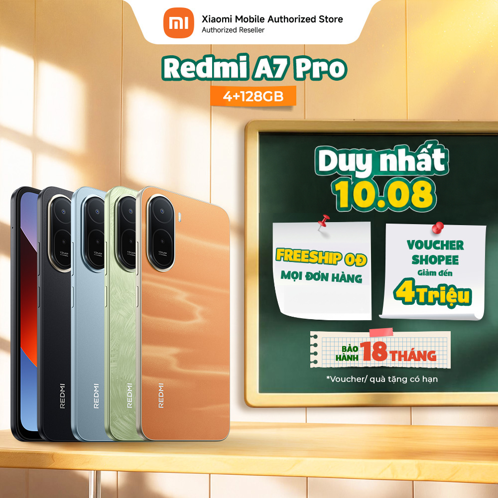 Điện thoại Redmi A7 Pro (4+128 GB) | Pin lớn 6000mAh | Màn hình sống động 6.9" | Vi xử lý 8 nhân