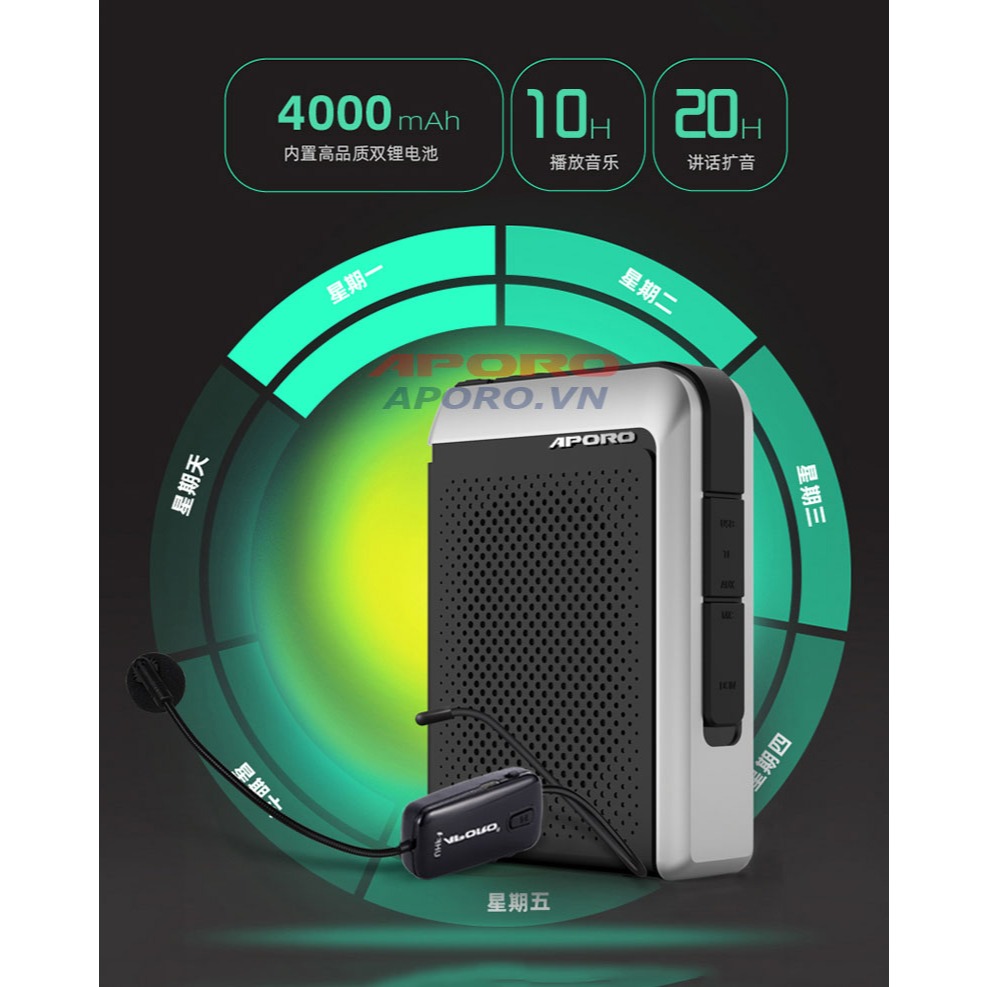 Máy trợ giảng Aporo T18 UHF Plus New và Aporo T18 2.4G Plus New