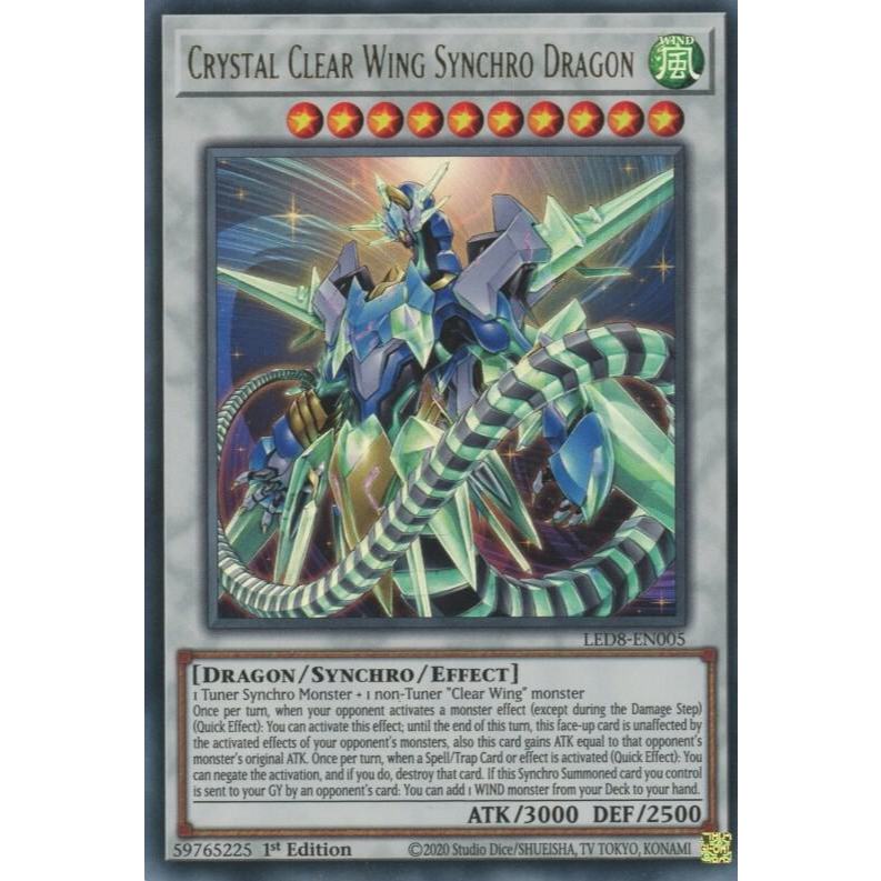 Thẻ Bài Yugioh LED8-EN005 - Crystal Clear Wing Synchro Dragon - Synchro Monster - Ultra Rare