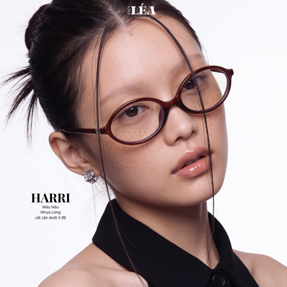 Kính mắt Oval [Lắp Được Cận] HARRI - LÉAGLASSES chất liệu nhựa cao cấp Y2K Bayonetta