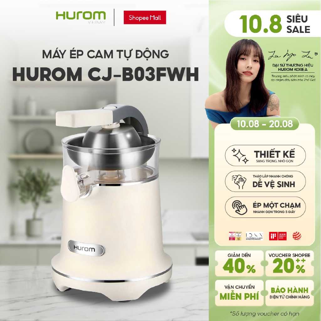 Máy ép cam Hurom CJ-B03 - Bảo hành chính hãng 12 tháng - Phân phối độc quyền tại Việt Nam