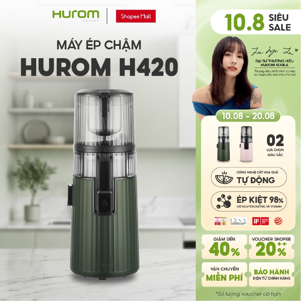 Máy ép chậm Hurom H420 (Màu Xanh) - Bảo hành chính hãng 10 năm - Phân phối độc quyền tại Việt Nam