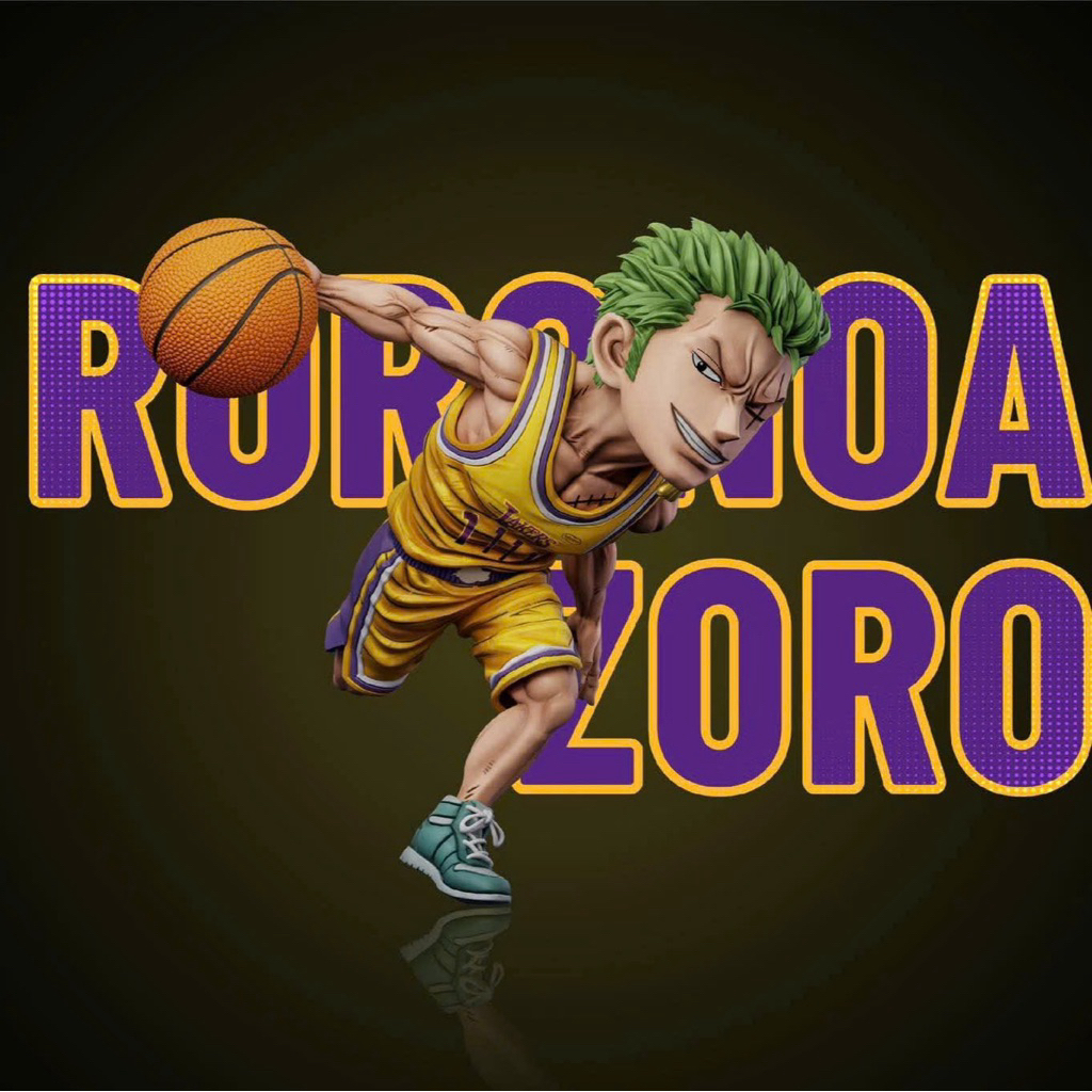 Mô hình Resin WCF chính hãng Yz Studio One Piece Dream Team Basketball Lakers Bóng Rổ Roronoa Zoro