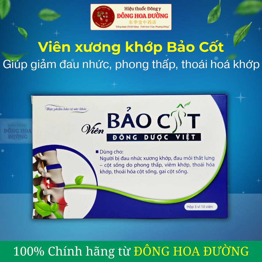 Viên uống Bảo Cốt Đông Dược Việt (Hộp 30 viên) Giảm đau mỏi xương khớp, mạnh gân cốt, lưu thông khí huyết, đau lưng