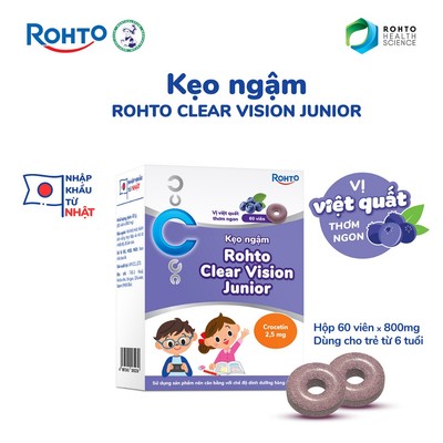 Kẹo ngậm Rohto Clear Vision Junior cho bé đôi mắt sáng khỏe (Hộp 60 viên)