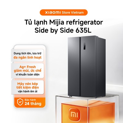 Tủ lạnh Xiaomi 2 cánh Side by Side Xiaomi Mijia Refrigerator 635L | Dung tích lớn | Bảo hành 2 năm chính hãng
