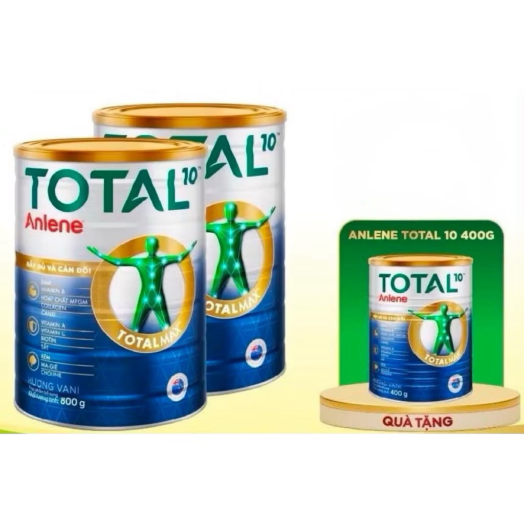 [Tặng 1 lon Anlene Total 10 400g] Combo 2 sữa bột Anlene TOTAL 10 800g/lon