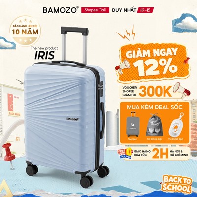 [🔥Hàng Mới Về] Vali Du Lịch Bamozo IRIS Size 20/24/28 Nhựa PP Cao Cấp Siêu Nhẹ, Siêu Bền_IRIS
