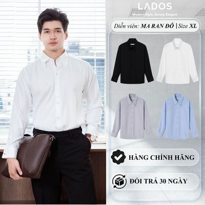 Áo Sơ Mi Button Down Nam Dài Tay LADOS-8165 Gắn Cufflink cách điệu chất vải lụa cao cấp lịch lãm sang trọng