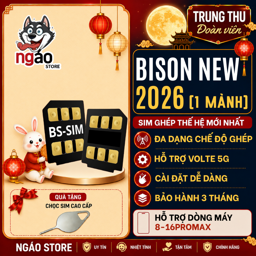 Sim ghép IP Lock Bison Pro / Bison New 2026 – Hỗ trợ ghép miễn phí – Sóng ổn định từ 6-16Promax