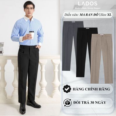 Quần tây nam LADOS-4158 chất xược Mỹ cao cấp dòng Premium form suông basic lịch lãm dễ phối đồ