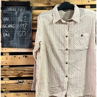 [2Hand] Áo Kiểu Nữ Minimalist Dáng Suông Tối Giản - Style công sở,thanh lịch (Caro 1)