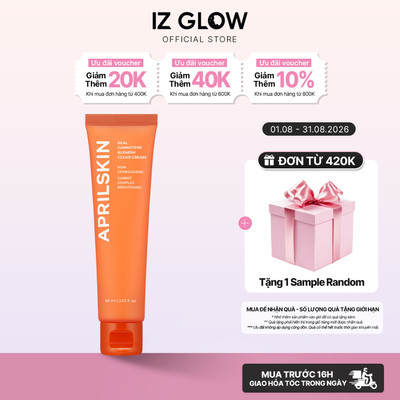 Kem sạch mụn Aprilskin Real Carrotene Blemish Clear Cream 60ml [Date 08/07/2027]