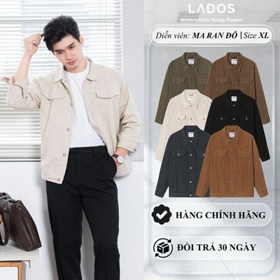 Áo khoác kaki nam LADOS-2113 cổ bẻ nút kim loại form regular fit kiểu basic trẻ trung