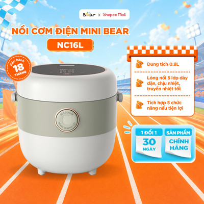 [Bear x KOL] Nồi Cơm Điện Tử 0.8L BEAR SB-NC16L