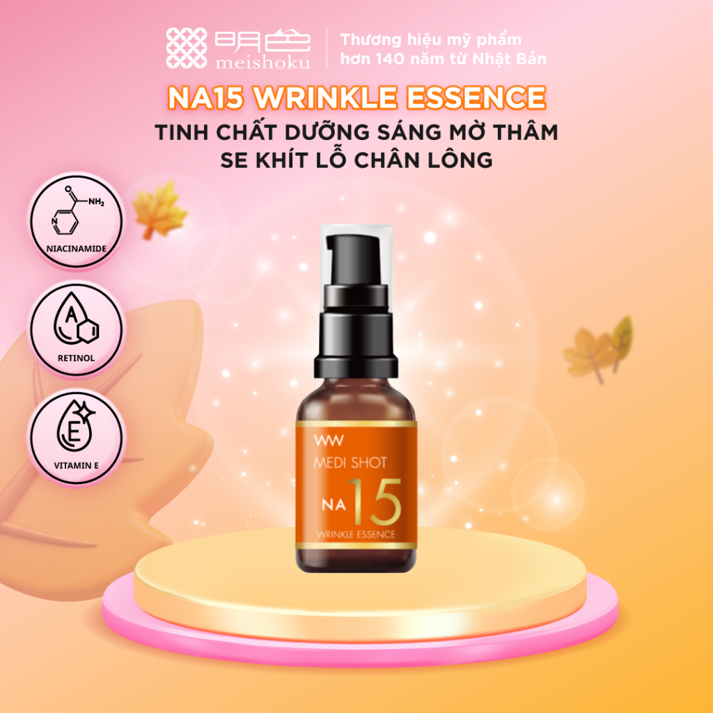 Serum Niacinamide 15% Trắng Da Se Khít Lỗ Chân Lông Medi Shot NA15 MEISHOKU 30ml