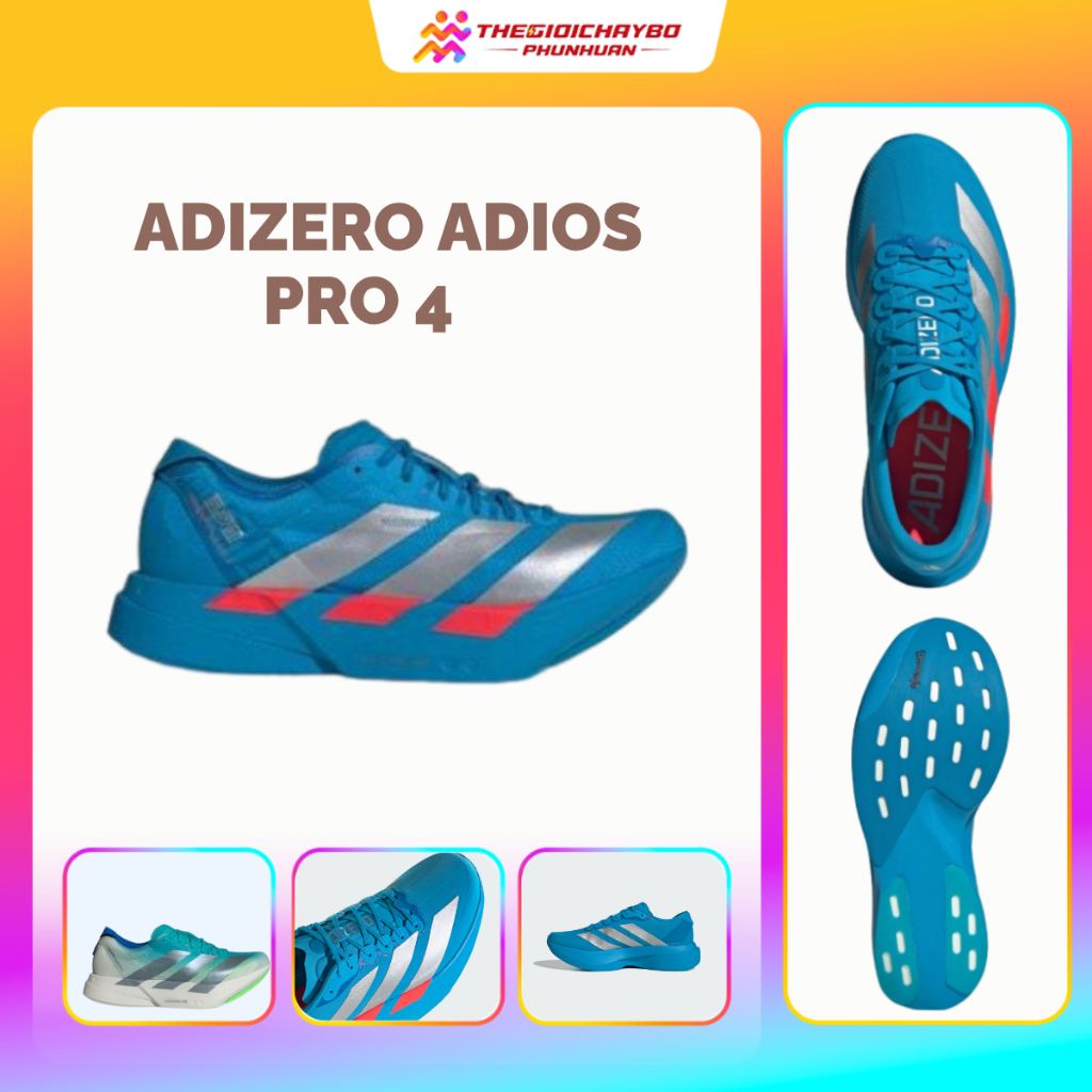 Giày Adidas Adizero Adios Pro 4 Chính Hãng - Giày Chạy Marathon Siêu Nhẹ Đệm Lightstrike Pro