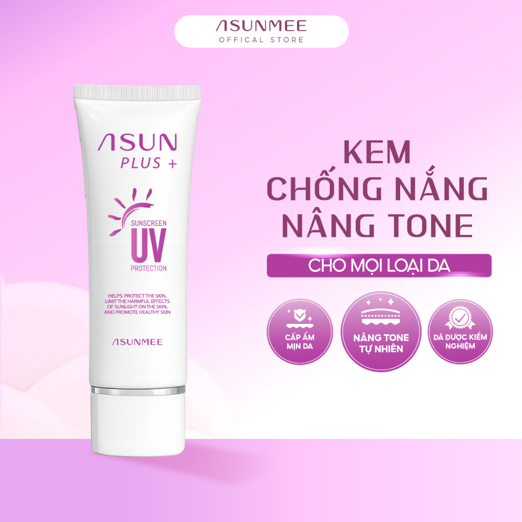 Kem chống nắng Asun  nâng tone da tự nhiên – kiềm dầu, chống tia UV - Mua 2 tặng 1 son
