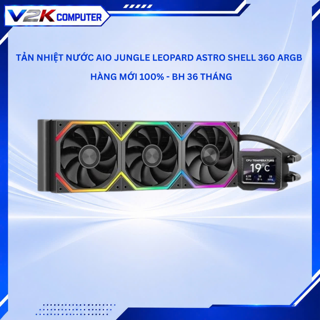 TẢN NHIỆT NƯỚC AIO JUNGLE LEOPARD ASTRO SHELL 360 ARGB DIGITAL LCD – RAD 360MM CHO PC GAMING.V2K