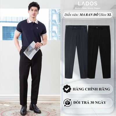 Quần Tây Dài Nam LADOS-4166 Chất Tuyết Tằm Cao Cấp, Form Basic Chuẩn, lưng thun ẩn điều chỉnh chiều rộng dễ dàng