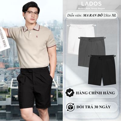 Quần Short Đùi Nam LADOS-4172 chất cotton lạnh Mỹ nhập cao cấp, quần sidetab kiểu dáng trẻ trung sang trọng