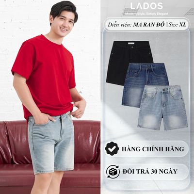 Quần Short Jean Nam LADOS-4183 chất jean cao cấp mịn đứng form phong cách trẻ trung dễ phối đồ