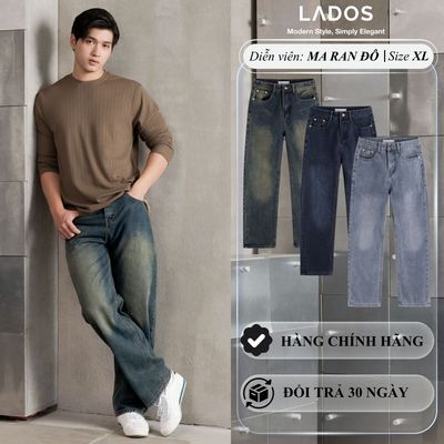 Quần Jean Ống Suông Nam LADOS-4199 Chất Denim Cao Cấp, Wash Màu Trẻ Trung Dễ Phối Đồ