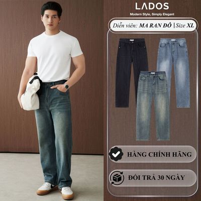 Quần Jean Ống Suông Nam LADOS-4203 Chất Vải Dày Dặn, Phong Cách Streetwear Năng Động, Nam Tính