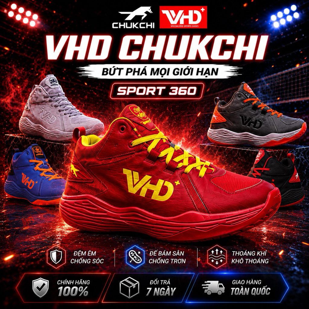 Giày bóng chuyền VHD Chukchi; Chuyên cày bê tông cho nam và nữ không đau gối
