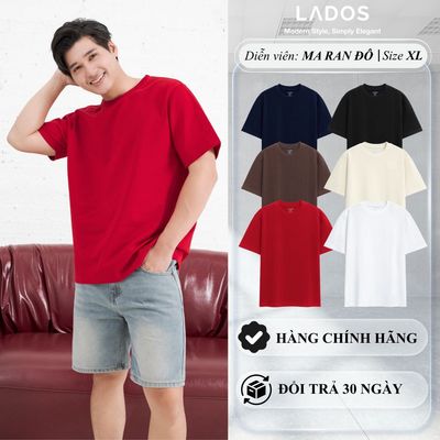 Áo Thun Tee cổ tròn 100% cotton 250gsm Unisex Lados-9144 chất dày dặn, thấm hút, phong cách trẻ trung