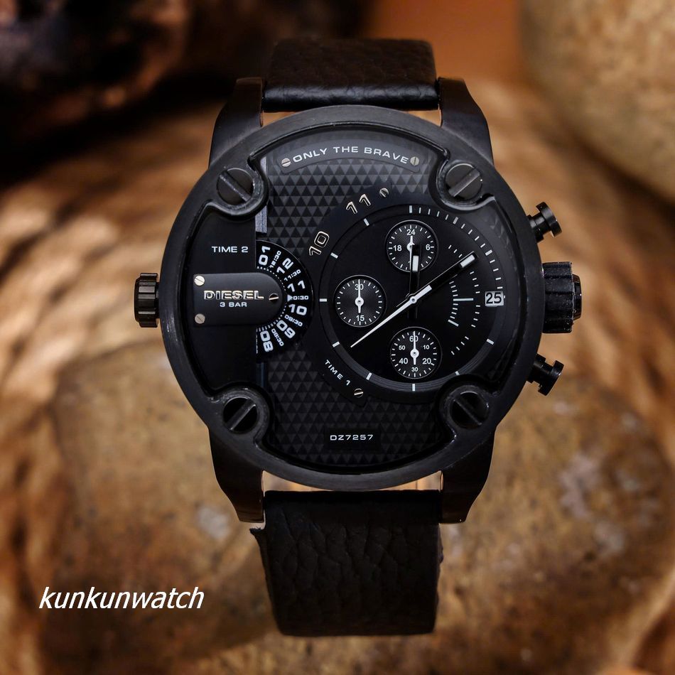 Đồng Hồ Nam Diesel DZ7257 Chronograph 6 Kim Dây Da Black Size 51mm