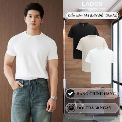 [DEAL MỞ BÁN] Áo Thun Cổ Tròn Trơn LADOS - 9240 Thun Ponte Mềm Mịn, Thấm Hút Mồ Hôi, Co Giãn Kiểu Dáng Modern Fit