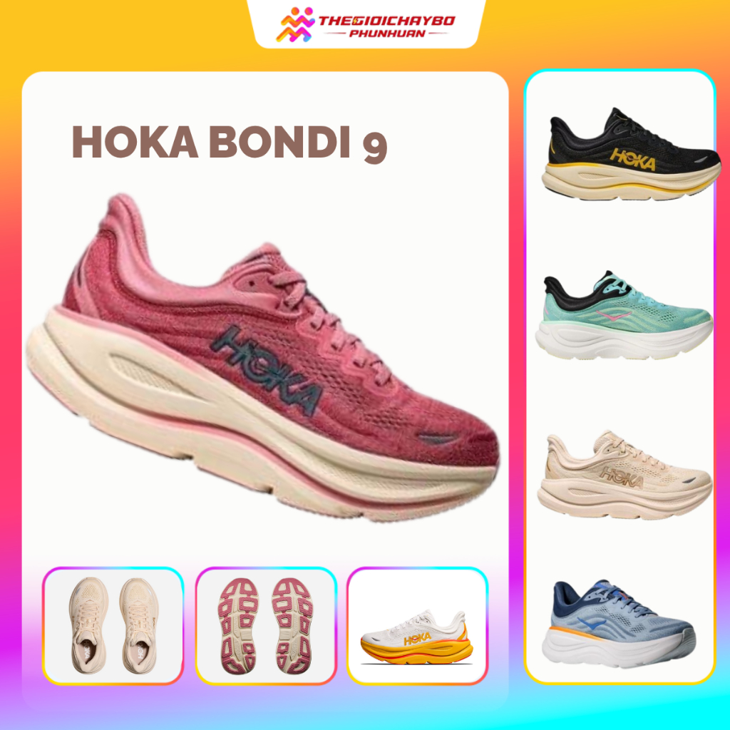 [Voucher 28%] Hoka Bondi 9 - Giày Chạy Bộ Hoka Nam Nữ Chính Hãng