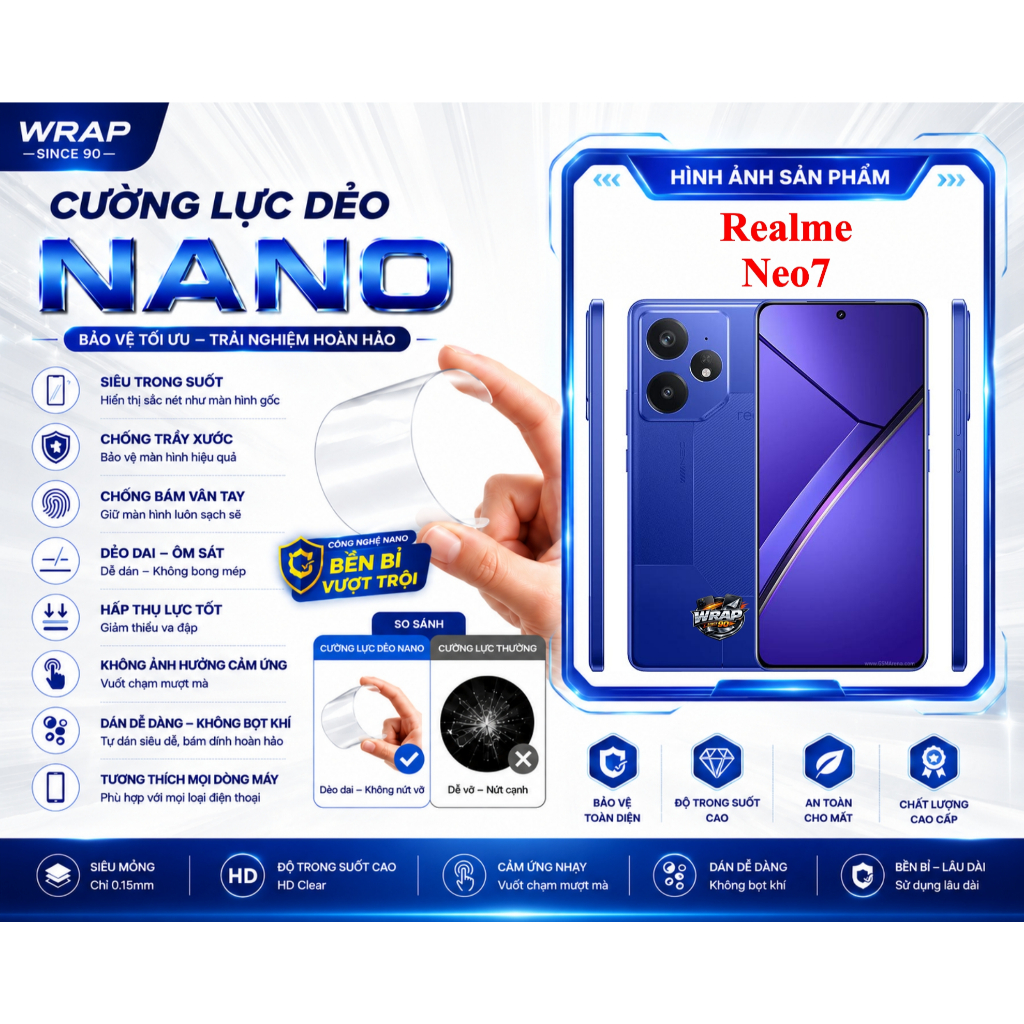 Cường lực dẻo bảo vệ màn hình Realme Neo7 (Realme Neo 7)