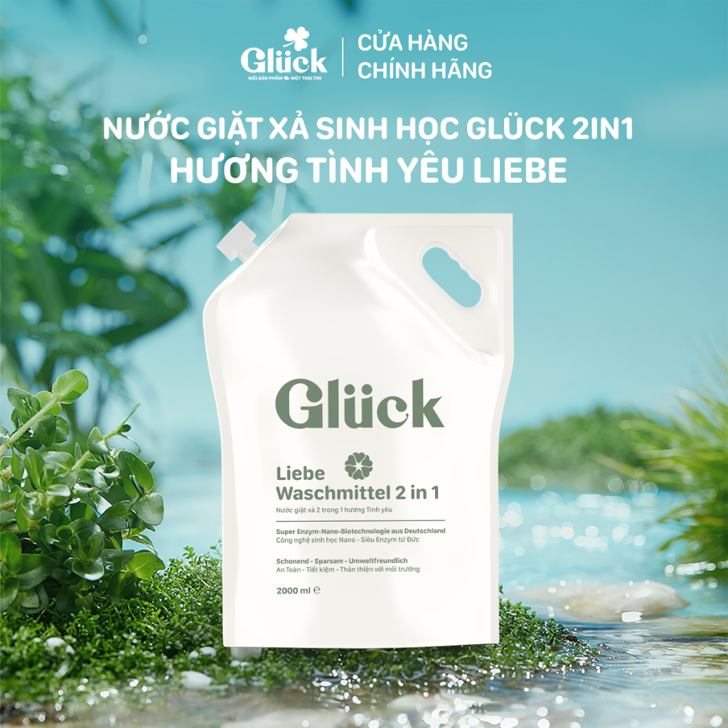 Túi nước giặt sinh học Gluck 2kg, hương tình yêu Liebe
