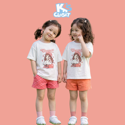 Bộ Quần Áo Cộc Tay K's Closet In Hình Cho Bé Gái (2 -14 Tuổi) E018THS/ KT44THS/ E009ONS/ KT224TWS, E118FIS, E058SIS